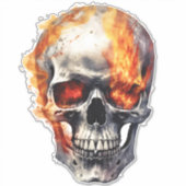 Sticker Valise Skull Flaming, Ordinateur portable (Devant)