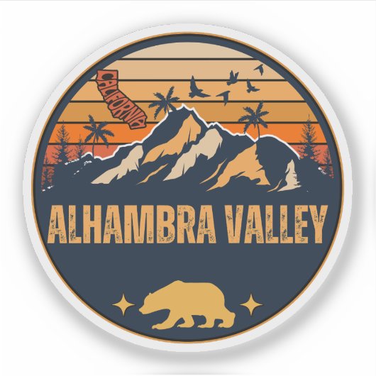 Sticker Vallée d'Alhambra, Californie (Devant)