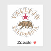 Sticker Vallejo, Californie (Feuille)
