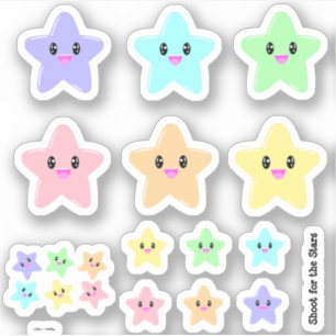 Sticker VALUE Kawaii Star Cute Rainbow Shoot pour les éto