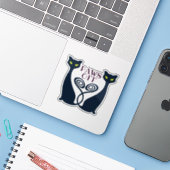 Sticker Vampire Cat Duo (Ordinateur portable avec iPhone)