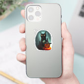 Sticker Vampire Chat et Assistant Citrouille Halloween Sur (Téléphone)