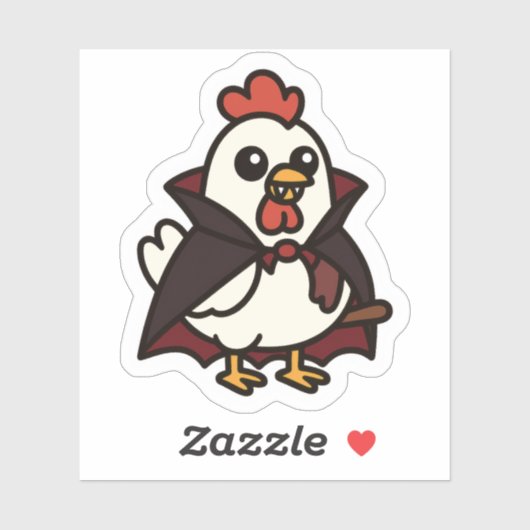 Sticker Vampire de poulet d'Halloween (Feuille)