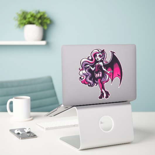 Sticker Vampire Ghoul (Ordinateur portable sur le bureau)