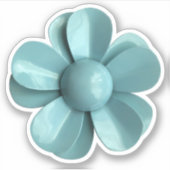 sticker van 60s-MOD Blue Daisy Flower Spring Weddi (Voorkant)