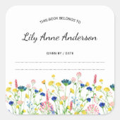 Sticker van Baby shower van de Wilde-bloemrand Bla (Voorkant)