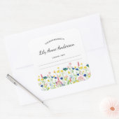 Sticker van Baby shower van de Wilde-bloemrand Bla (Envelop)