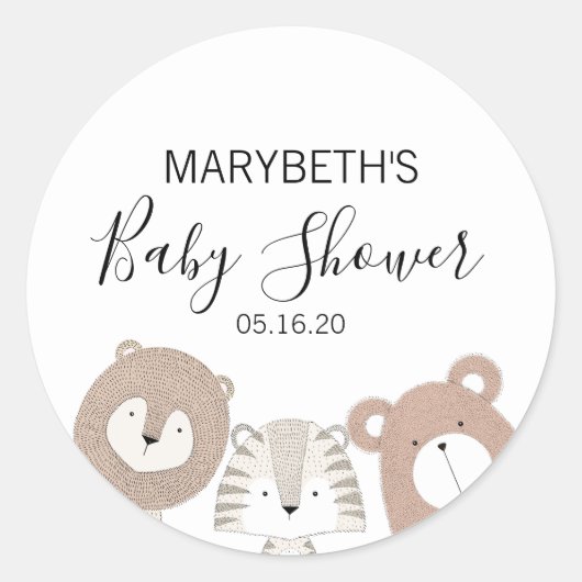 Sticker van Baby shower van kalveren (Voorkant)