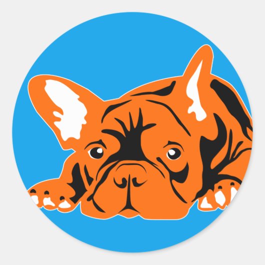 Sticker van Bulldog binnenshuis (Voorkant)