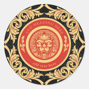 Sticker van de Crowned Royal Lion Monogram Classic