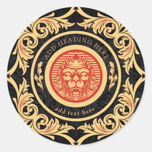 Sticker van de Crowned Royal Lion Monogram Classic (Voorkant)