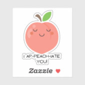 Sticker van de fruitpun - ik hoop - perzikiaat. (Vel)