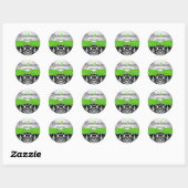 Sticker van de groene, zilverkleurige, zwarte Dama (Vel)