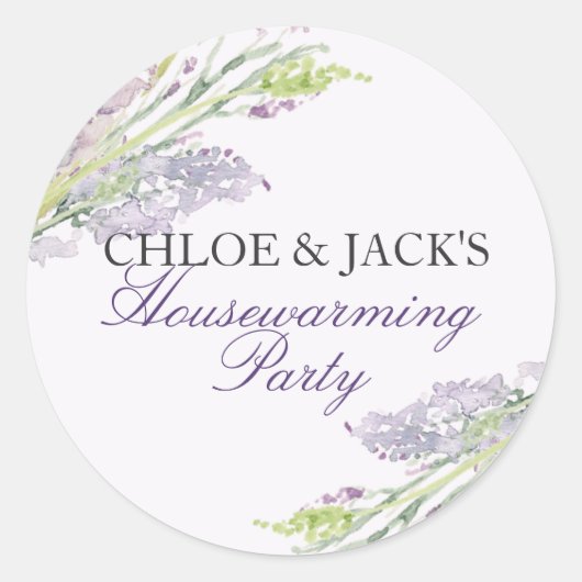 Sticker van de Lavender Housewarming Party (Voorkant)