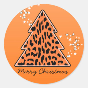 Sticker van de luipaard cheetah-kerstboom
