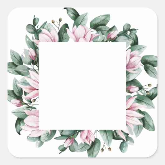 Sticker van de Magnolia bruiloft, transparant (Voorkant)
