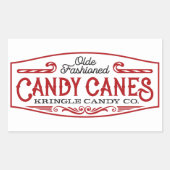 Sticker van de Olde Mode snoepsnoeren voor kerstmi (Voorkant)