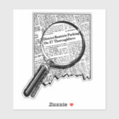 Sticker van de onderzoeker van oude kranten (Vel)