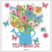 Sticker van de postbus van drinkbloemen (Vel)