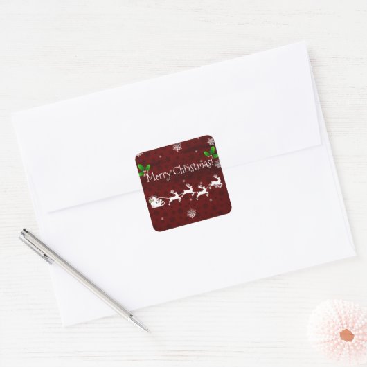 Sticker van de rode kerstman (Envelop)