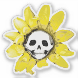 Sticker van de Schedel Zonnebloem