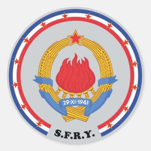 Sticker van de Socialistische Federale Republiek J (Voorkant)