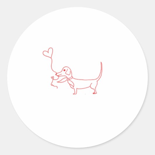 Sticker van de teckel van valentijns (Voorkant)