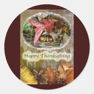 Sticker van de Thanksgiving van eikel en eikel