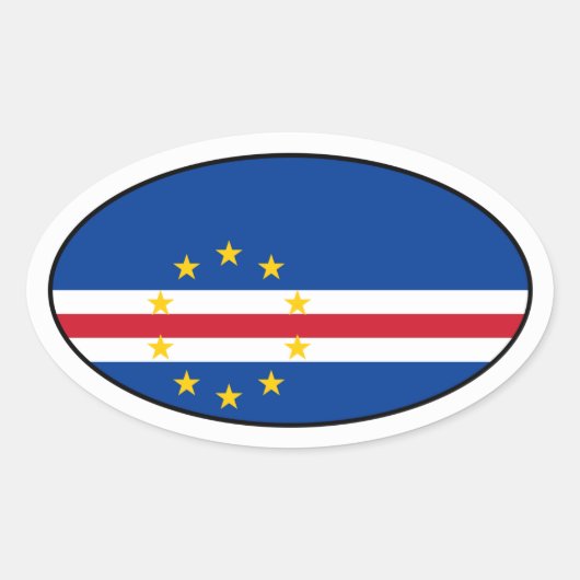 Sticker van de vlag van Kaapverdië (Voorkant)