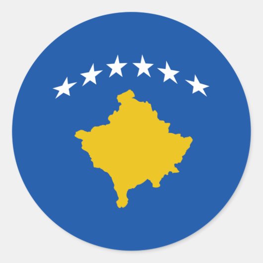 Sticker van de vlag van Kosovo Fisheye (Voorkant)