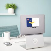 Sticker van de vlaglaser van de Azoren (Laptop op bureau)