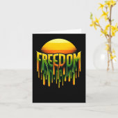 Sticker van de Vrijheid van Juneteenth Pride Kaart (Gele Bloem)