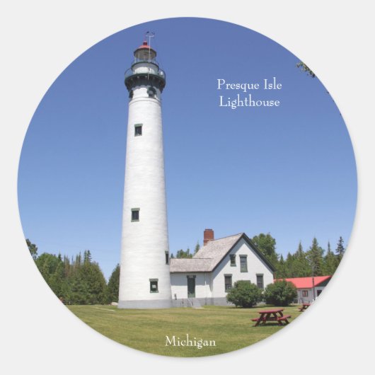 Sticker van de vuurtoren van Presque Isle (Voorkant)