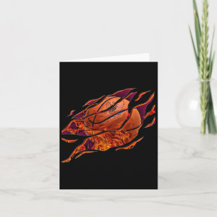 Sticker van een vuur basketbal kaart