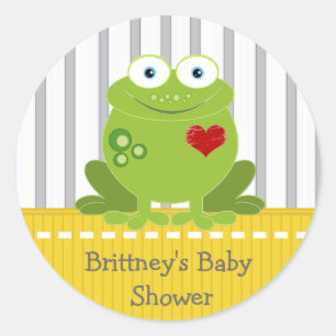Sticker van geel en grijs Baby shower