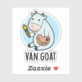 Sticker Van Goat Amusant Artiste Pun (Feuille)