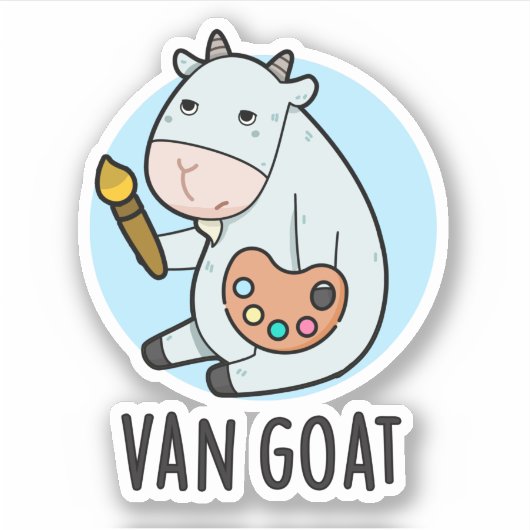 Sticker Van Goat Amusant Artiste Pun (Devant)