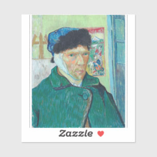 Sticker Van Gogh - Autoportrait avec oreille déformée