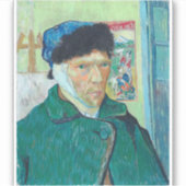 Sticker Van Gogh - Autoportrait avec oreille dérobée (Devant)