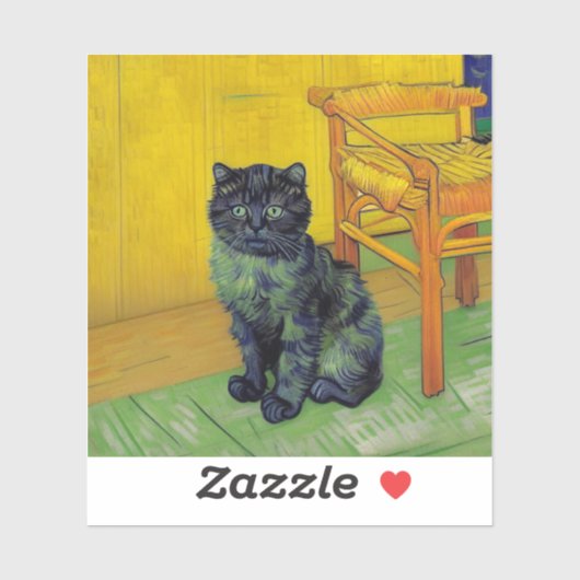 Sticker Van Gogh Black Cat (Feuille)
