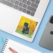Sticker Van Gogh Black Cat (Ordinateur portable avec iPhone)