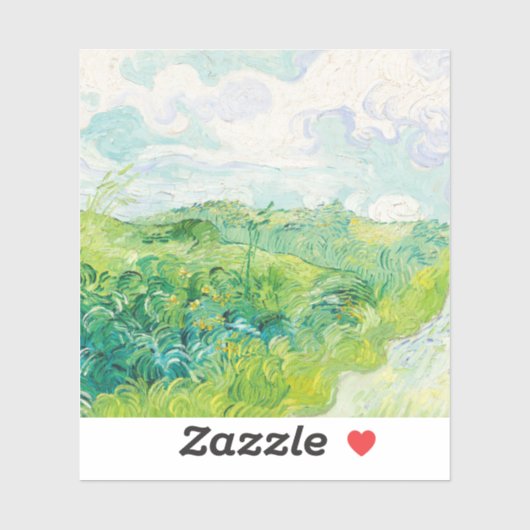 Sticker Van Gogh. Green Blé Fields Auvers. Impressionnisme (Feuille)