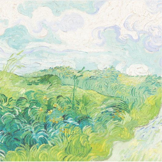 Sticker Van Gogh. Green Blé Fields Auvers. Impressionnisme (Devant)