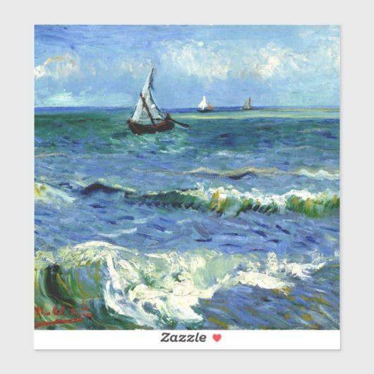 Sticker Van Gogh - Paysage marin (Feuille)