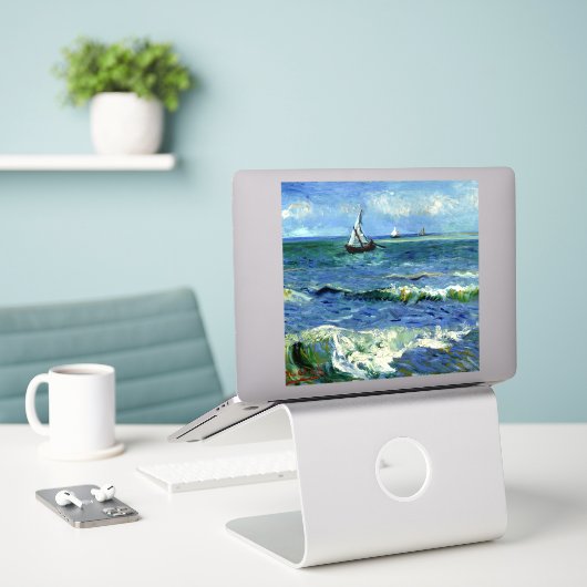 Sticker Van Gogh - Paysage marin (Ordinateur portable sur le bureau)