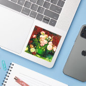 Sticker Van Gogh Peonies et Roses (Ordinateur portable avec iPhone)