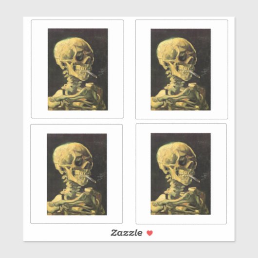 Sticker Van Gogh, Squelette avec cigarette (Feuille)