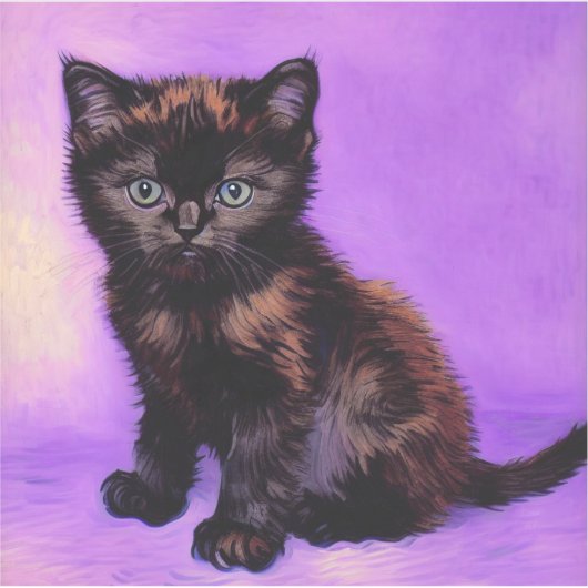 Sticker Van Gogh Style Chat pourpre (Devant)