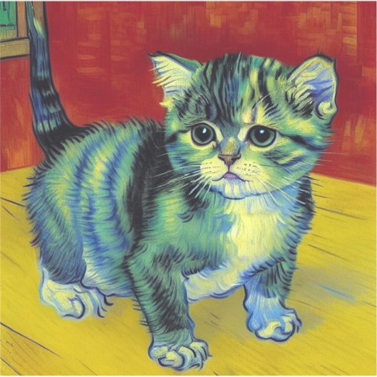 Sticker Van Gogh Tabby Cat (Devant)