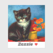 Sticker Van Gogh Tuxedo Cat (Feuille)